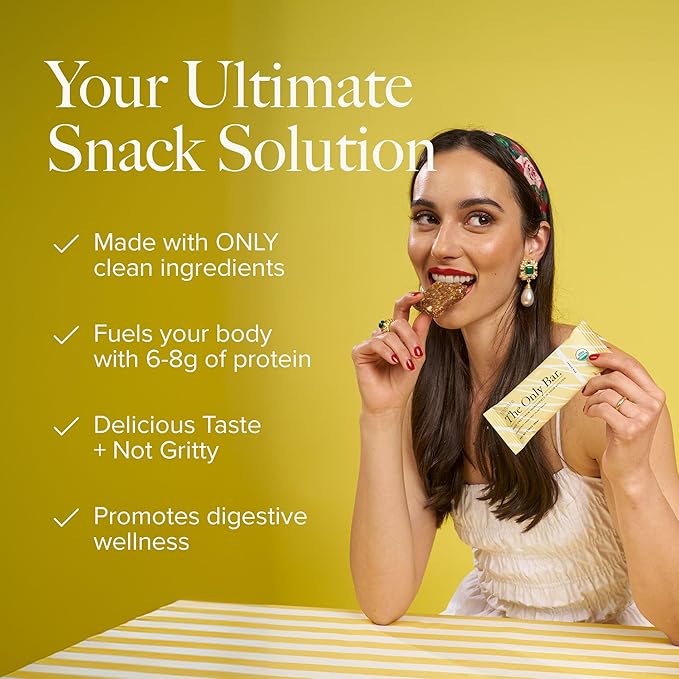 Truvani Plant Based Snack Bars | Lemon Bar 1 Pack | 6g Protein | USDA Organic and Vegan | The Only Bar | Dairy, Soy, and Gluten Free | Individually Wrapped
