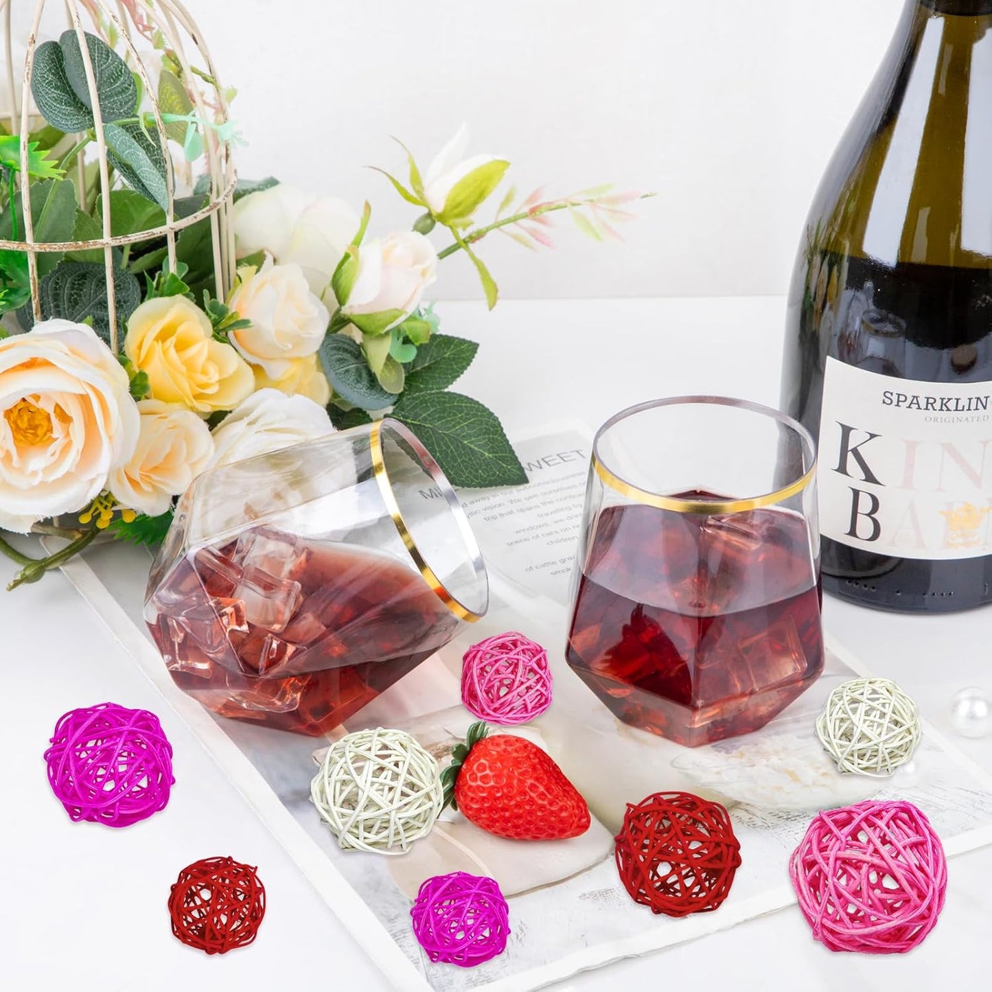 Valentine's Day Rattan Balls 36pcs Decoration for Home Decoration Valentine's Day Decoration