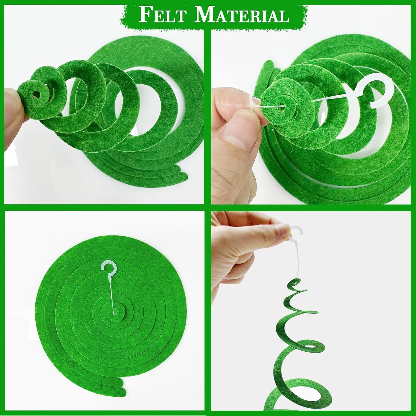 36 Pcs Rainbow Hanging Swirl Decorations Colorful Felt Swirl Streamer Spiral Ceiling Decorations Garland for Birthday Wedding Bridal Shower Baby Shower Carnival Fiesta Festival Party Supplies