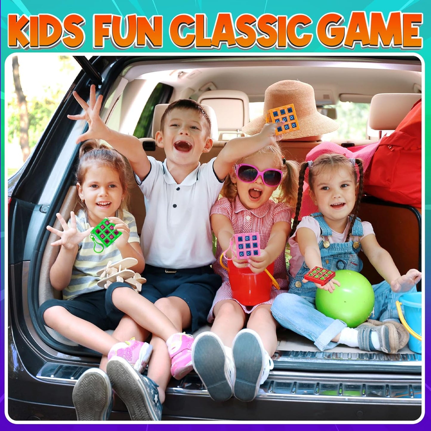 Mini Tic Tac Toe Keychain Games - (Bulk Pack of 24) 2-Inch Travel Tic-Tac-Toe Mini Board Game for Kids, Boys & Girls Party Favors, Goody Bag Stuffers, Classroom Prizes, Backpacks, Birthday Gifts