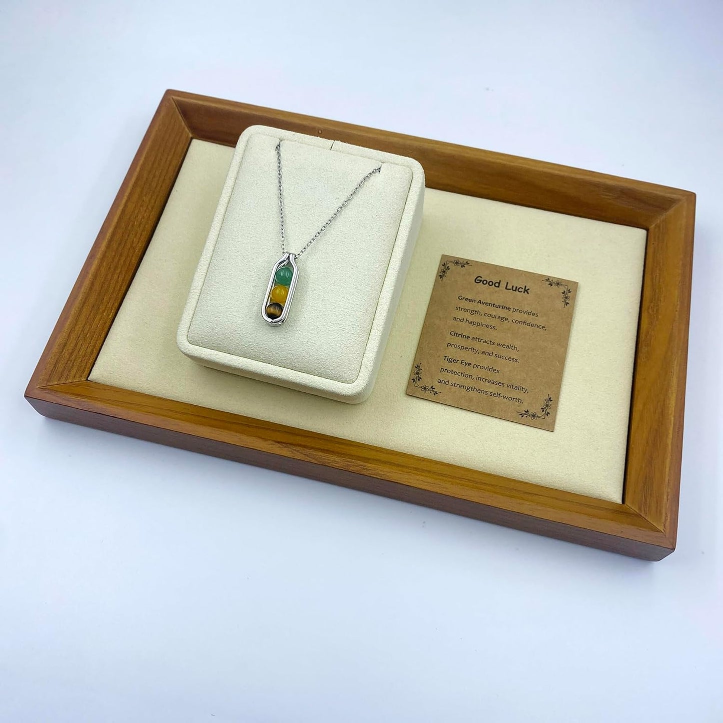 Natural Crystal Necklace Gift for New Beginnings, Crystals and Healing Stones Necklace for Anxiety Relief, Encourage Gift For Women, Mum, Natural Genuine Gemstone, Cheer Up