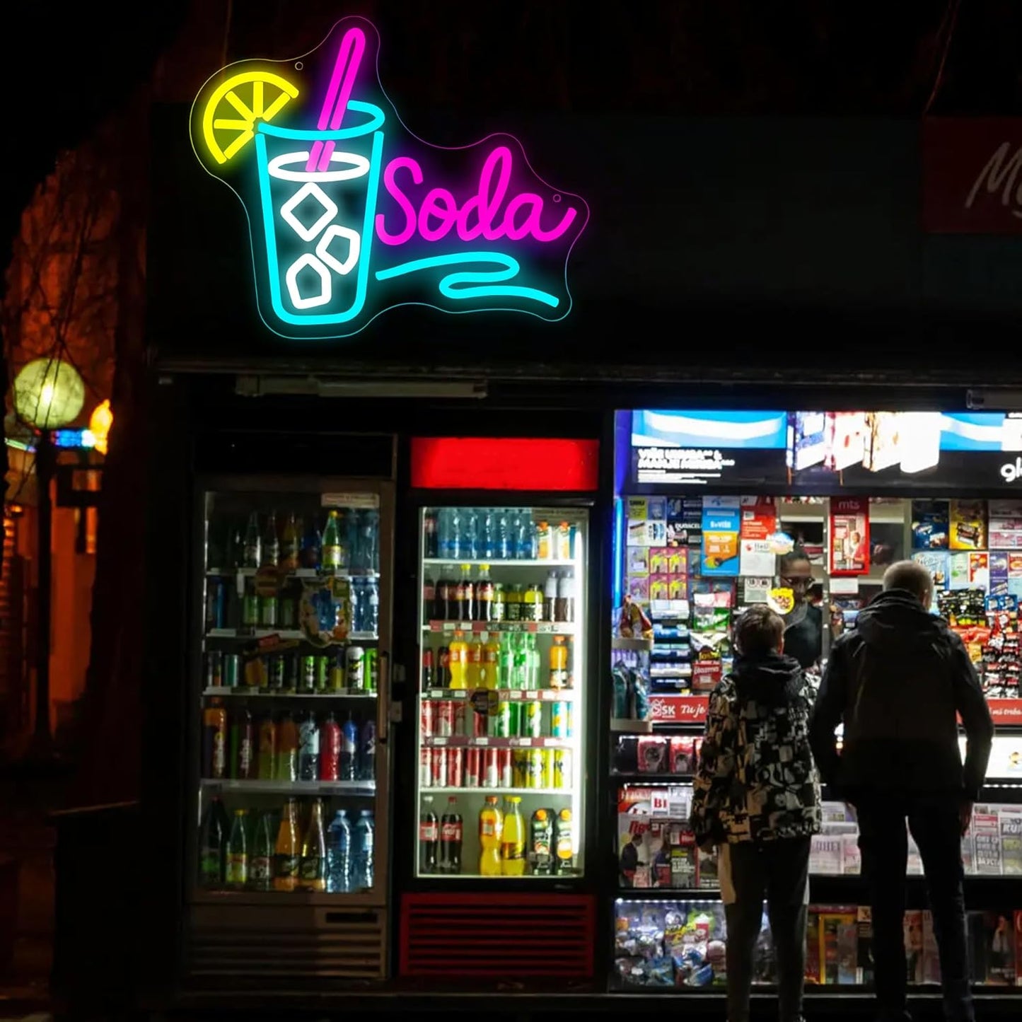 Soda Neon Sign for Wall Decor Dimmable Soda Pop Neon Light for Man Cave LED Light Up Water Sign for Store Bar Beer Club Party Kitchen Restaurant Christmas Birthday Gift Art Size 12.9 * 10.5In(WZCP290)