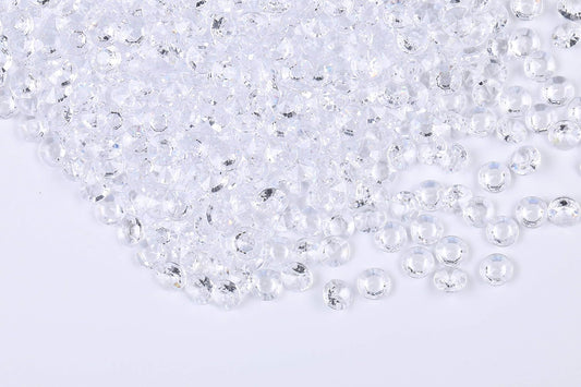 1000pcs/ Pack Wedding Table Acrylic Diamond Scatter Crystals Confetti Acrylic Gems Vase Fillers Rhinestones for Wedding, Bridal Shower, Vase Beads Decorations (12mm, Transparent)