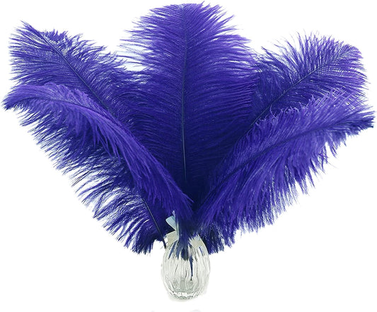 Ballinger Royal Blue Ostrich Feathers - 24Pcs 10-12inch Feathers for Party Centerpieces, Flower Arrangement and Home Decor