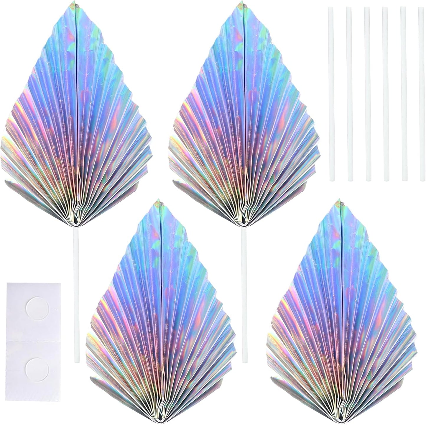 Gyufise 6Pcs Paper Palm Fan Cake Toppers Palm Spear Leaves Fan Cupcake Toppers Cake Insert Decorations Craft DIY Cake Bakeware Decoration for Birthday Party Wedding Party Decor Supplies Laser