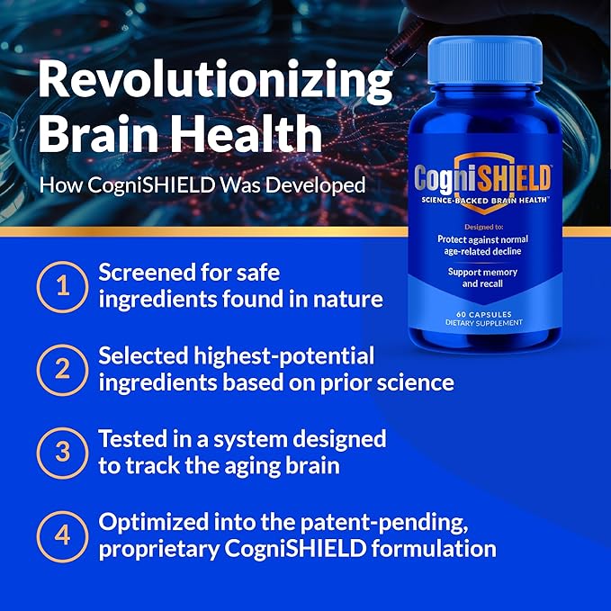 Brain Health Supplement - 60 Count - Support Strong Memory, Recall - Protect Against Normal Age-Related Cognitive Decline