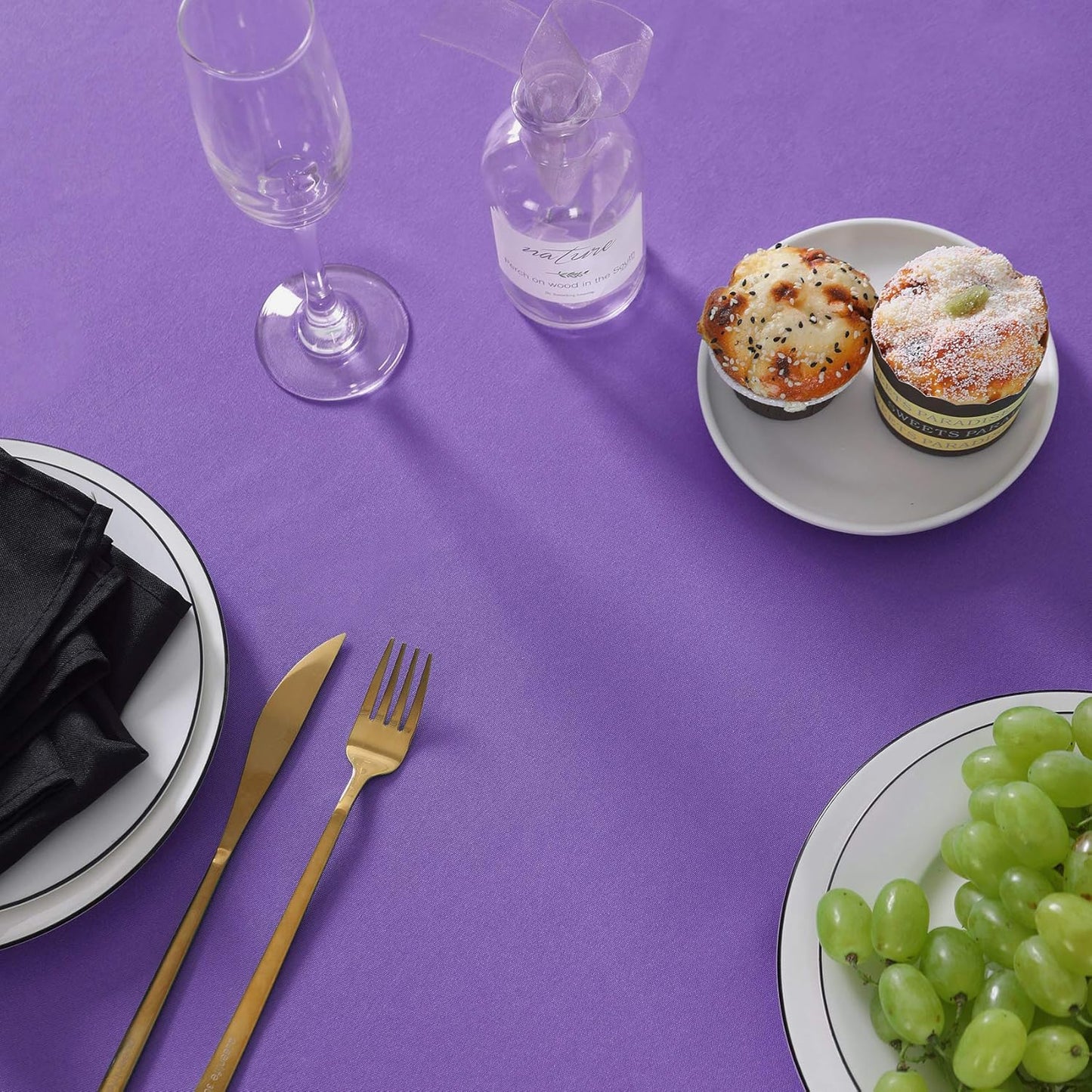 Rectangle Tablecloth 60x102 inch Washable Polyester Fabric Table Cloth for Wedding Party Dining Banquet Decoration（60x102,Purple）