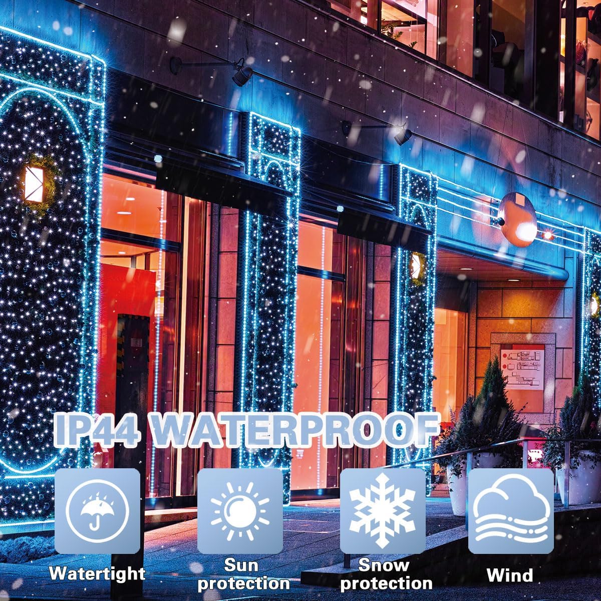 LAMPHOME 33ft Christmas Decorative Mini Lights, 100 LED Transparent Wire Fairy Starry String Lights Plug in, 11 Lighting Modes, for Indoor Outdoor Xmas Tree Wedding Party Decoration (Blue)