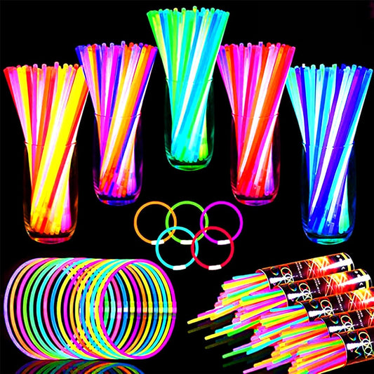 TURNMEON 960 Pack Ultra Bright Halloween Glow Sticks Bulk Party Pack Halloween Glow In The Dark Halloween Party Supplies Favors Glow Sticks Necklaces Bracelets with Connectors 8" Glow stick Light Up