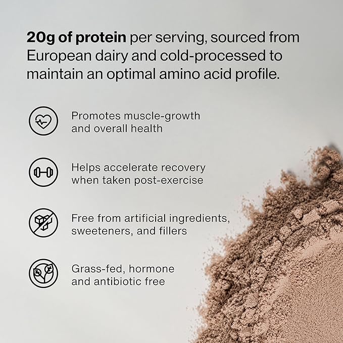 Momentous Essential Grass-Fed Whey Protein Powder - 20 g Whey Isolate Protein - NSF Certified for Sport - Gluten-Free - 24 Servings for Essential Everyday Use - Chocolate - Package May Vary