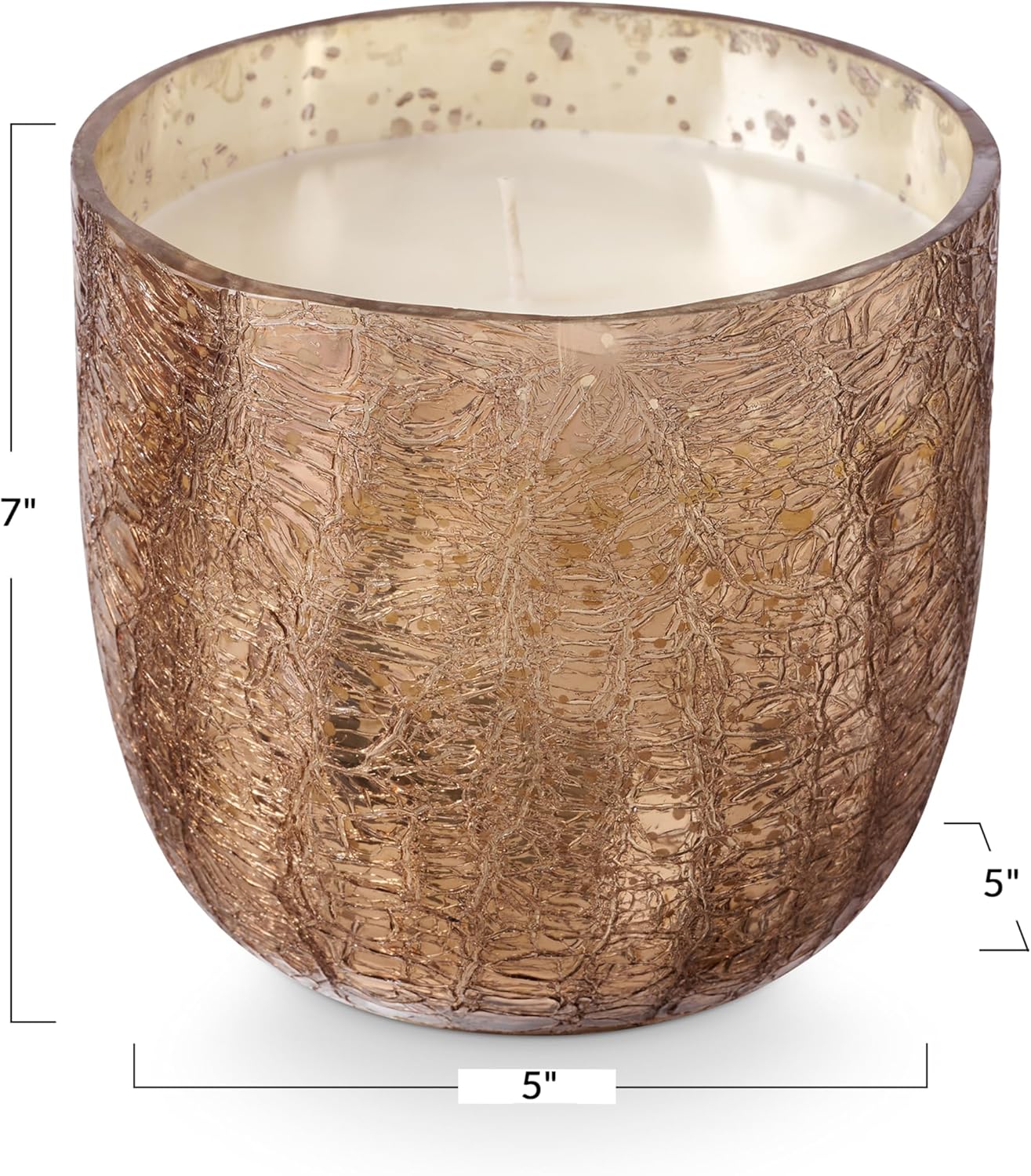 ILLUME Large Boxed Crackle Glass Candle, Woodfire