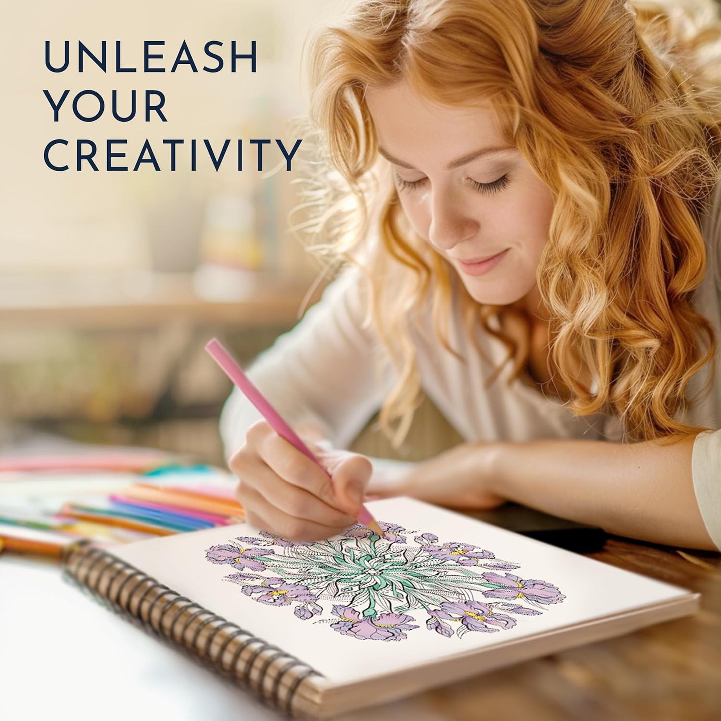 RYVE Mandala Coloring Book for Adults - 50 Unique Mandalas for Relaxation & Stress Relief - Spiral Coloring Book for Adults, Relax and Mindfulness Gifts for Women and Men, Spiral Bound