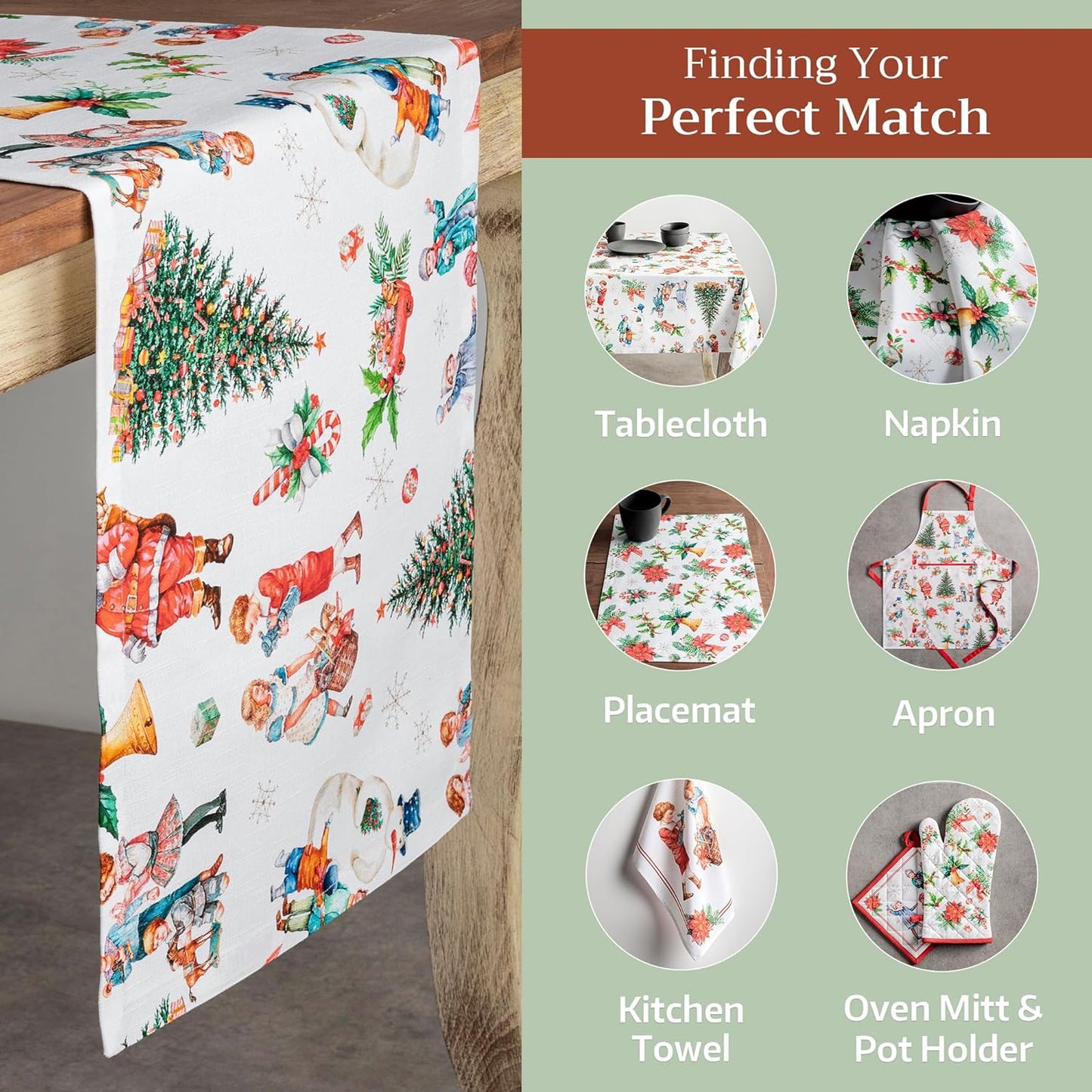 Maison d' Hermine Table Runner 100% Cotton Single Layer Table Runners 108 inches Long for Thanksgiving Christmas Decorations Home Kitchen Dining Party Wedding (Chromo, 14.5" x 108")