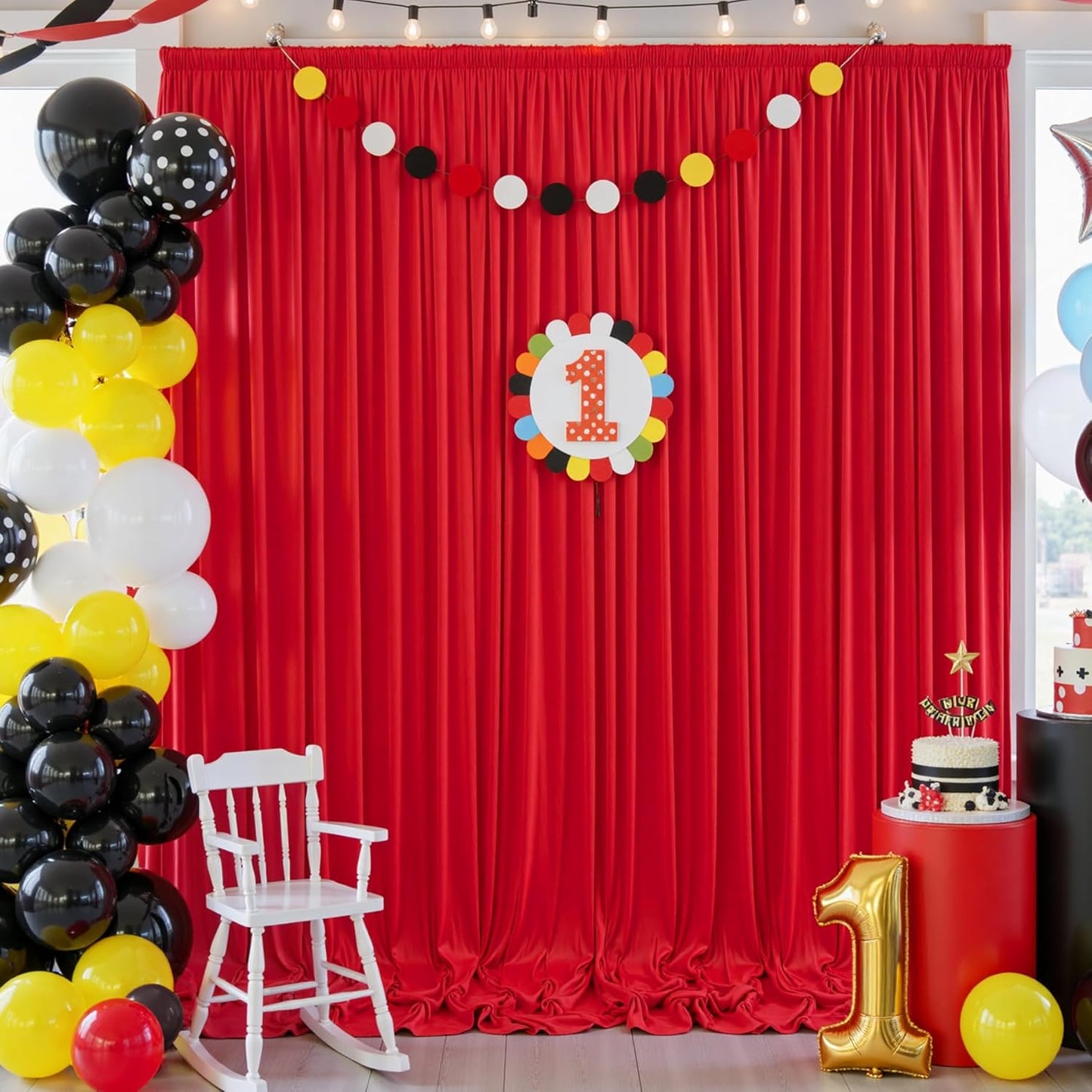 10×12ft Wrinkle Free Red Backdrop Curtain for Wedding Parties,2 Panels 5×12ft Long Soft Silky Polyester Backdrop Drapes Red Photo Back Drop Curtains for Photography Stage Christmas Background Cloth