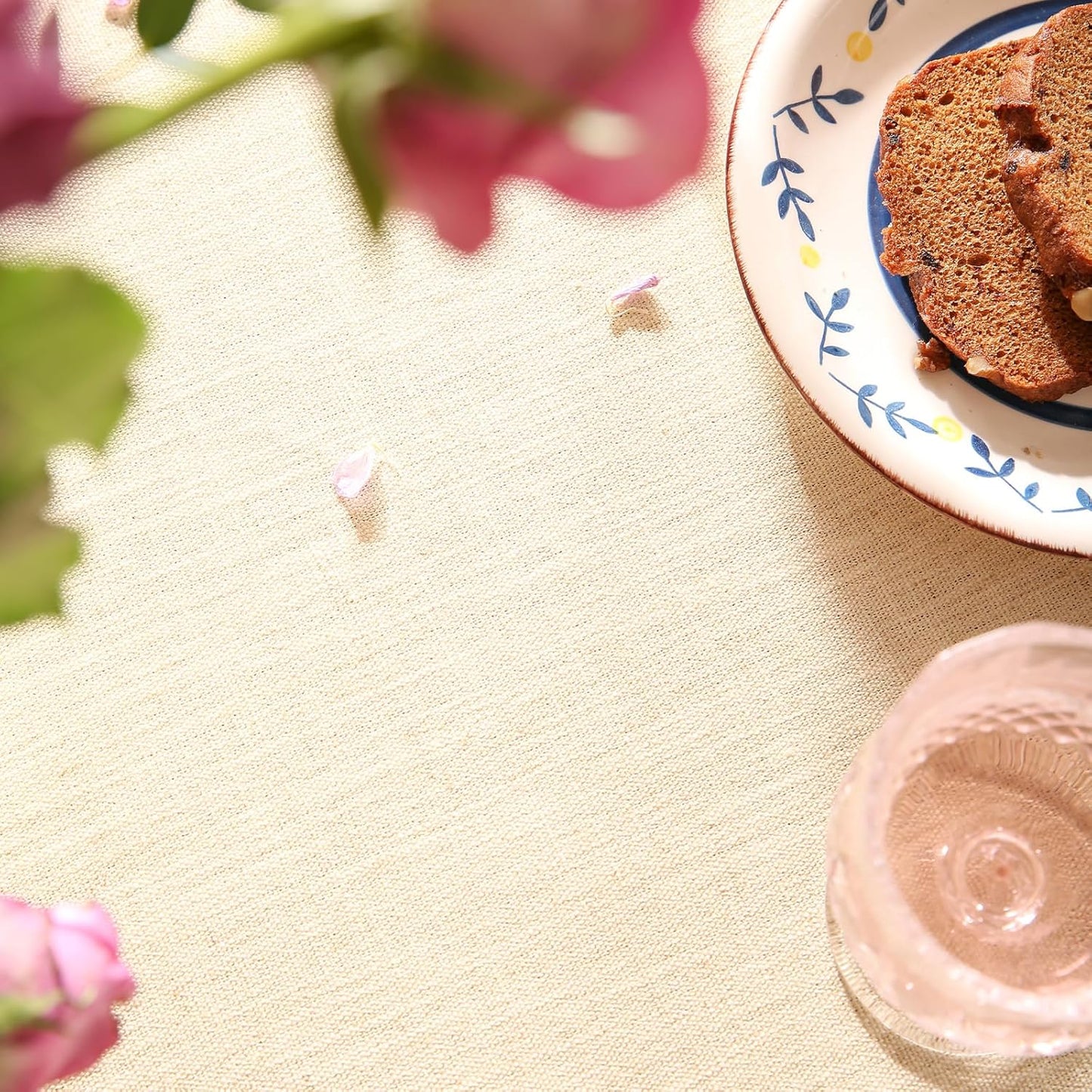 patdrea Designer Vintage Linen Round Tablecloth,Beige Breathable French Trees Pattern Table Cloth,Fall Decoration Table Cover for Kitchen Dining Christmas,Thanksgiving,Diameter 67"-Tatiana D