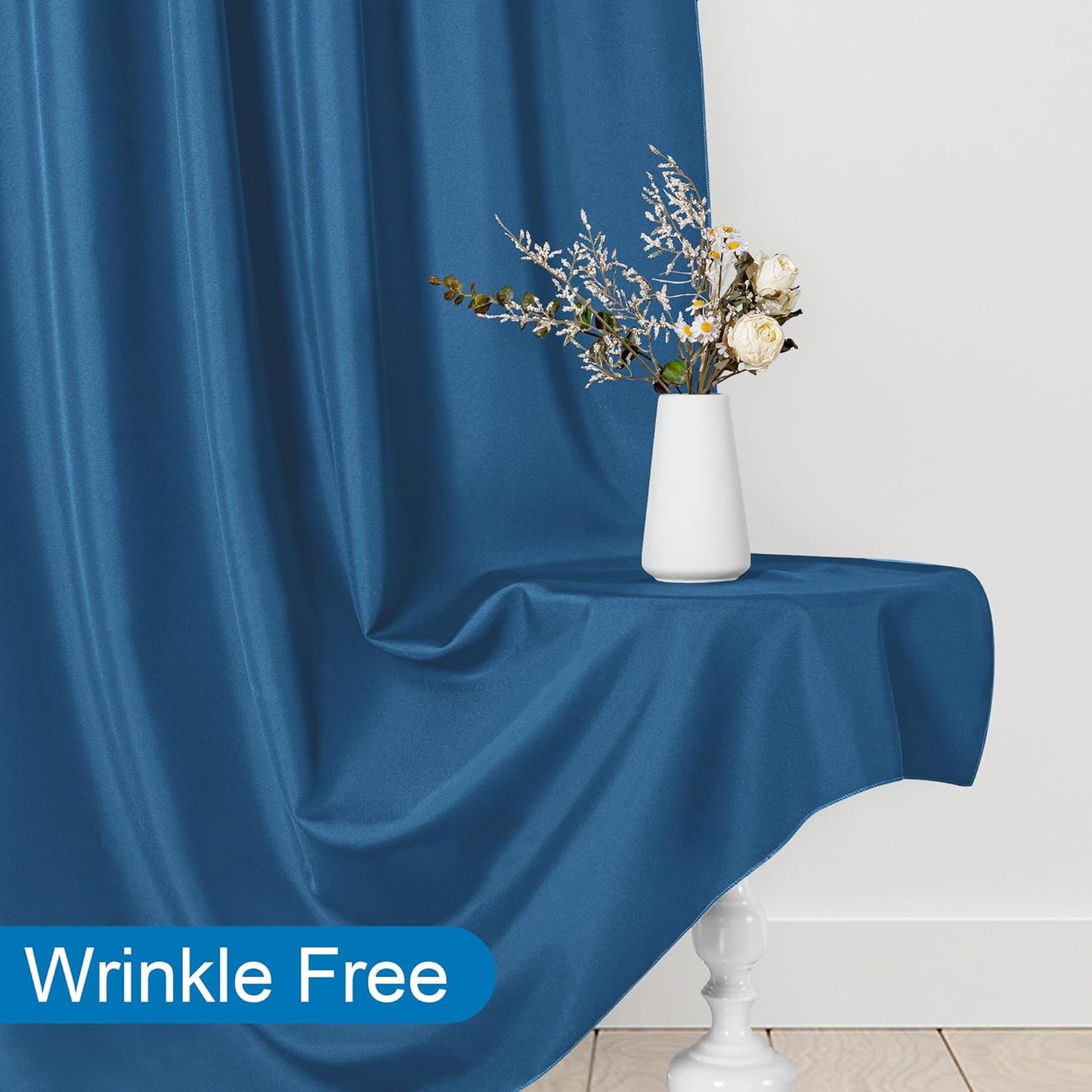 DWCN 10x10 FT Backdrop Curtains for Parties, Photography Backdrop Drapes with Rod Pockets for Wedding Decorations Stage Birthday Family Gatherings, 2 Panels 5ft x 10ft, Royal Blue