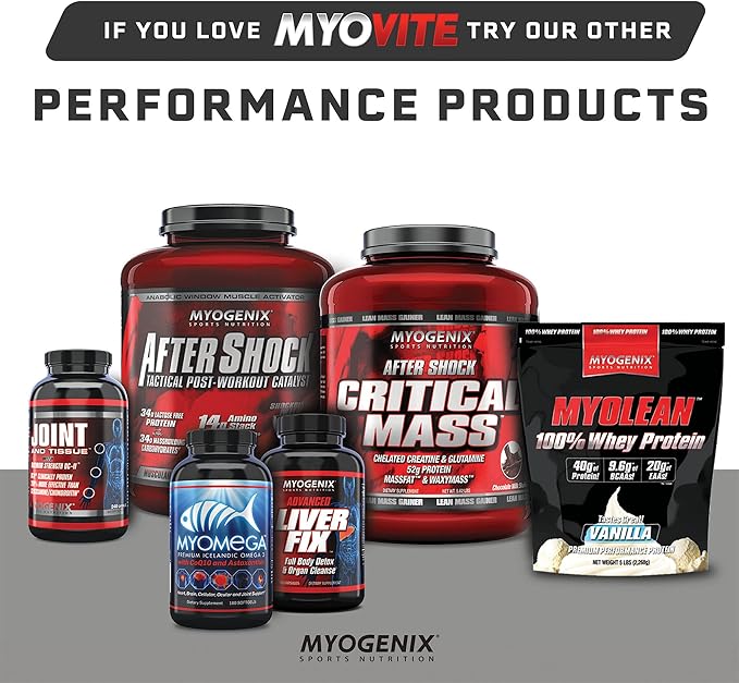 Myogenix Myovite Multivitamin – Daily Supplement – Designed for Athletes – Supports Joint, Heart, and Digestive Health – High Performance Vitamins for Men and Women – 44 Convenient Packets