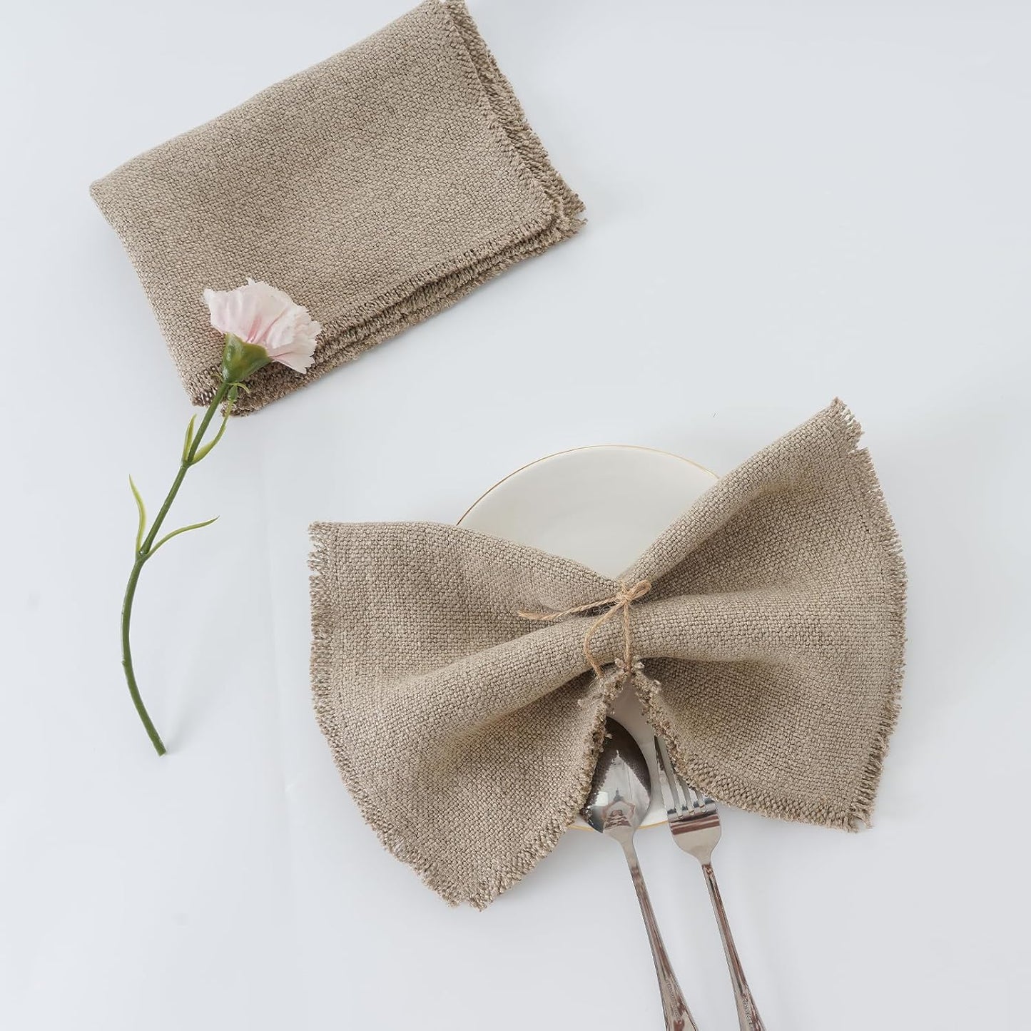 100% Pure Linen Table Runner 106 Inches Long-Super Thick Noble 14 x 106 Inch Cloth Dining Table Runner for Wedding, Parties, Everyday, Holidays (18 x 18 Inch Linen Napkins Set of 4)