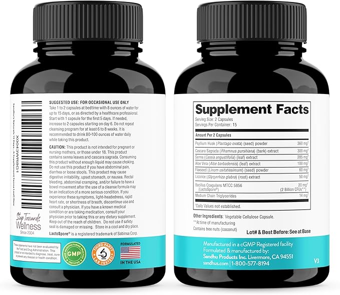 Sandhu's Liver Renew Cleanse Detox Support & 15 Day Gut Cleanse Support Dietary Supplement for Women & Men