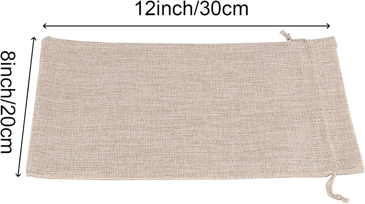 ZOENHOU 30 Packs 8 x 12 Inch Large Burlap Bags with Drawstring, Durable Jute Drawstring Bags, Dustproof Burlap Sacks for Favors Party DIY Craft