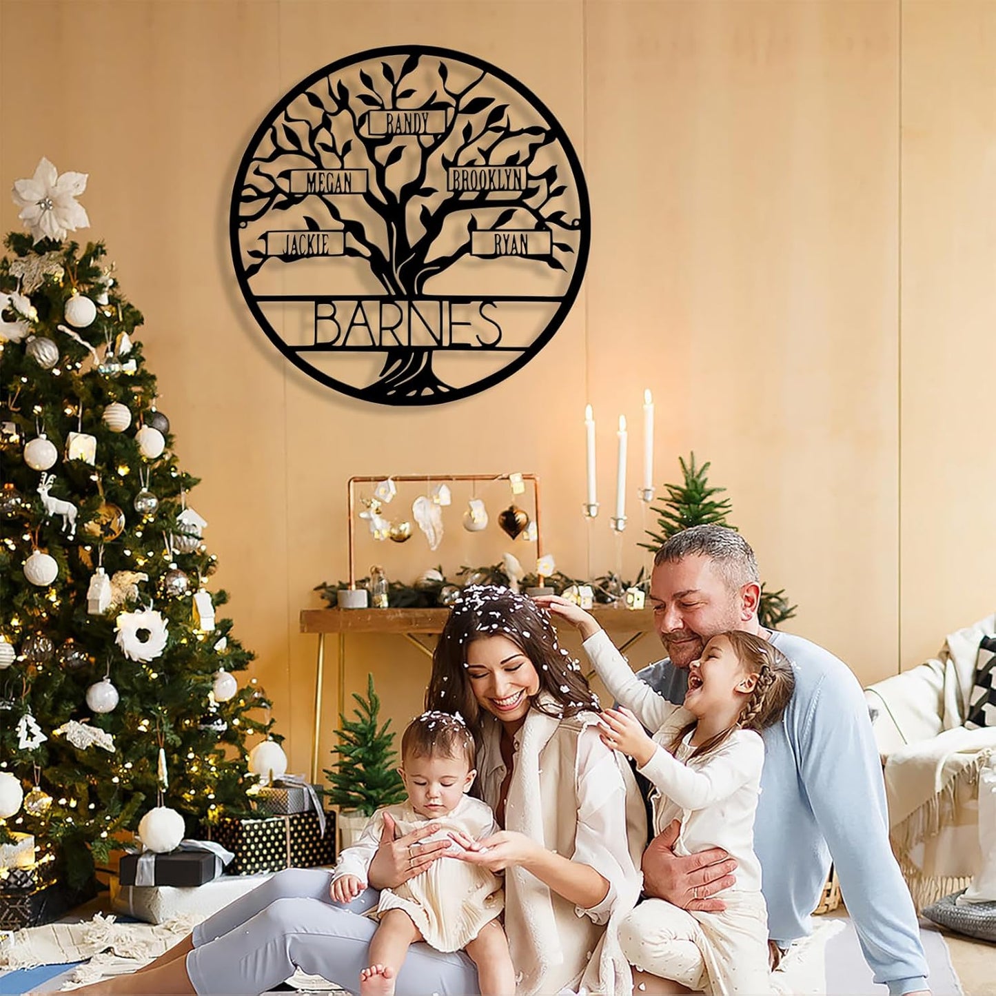 Personalized Tree of Life Metal Sign Wall Art Decor, Custom Wedding Gifts for Couples, Custom Family Name Sign, Christmas Valentine's Day Housewarming Gifts