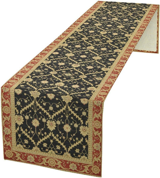 Vintage Morris Floral Table Runner, Boho Rustic Farmhouse Flower Pattern for Home Kitchen Table Decor Dining Coffee Room Party Decor 13x60in