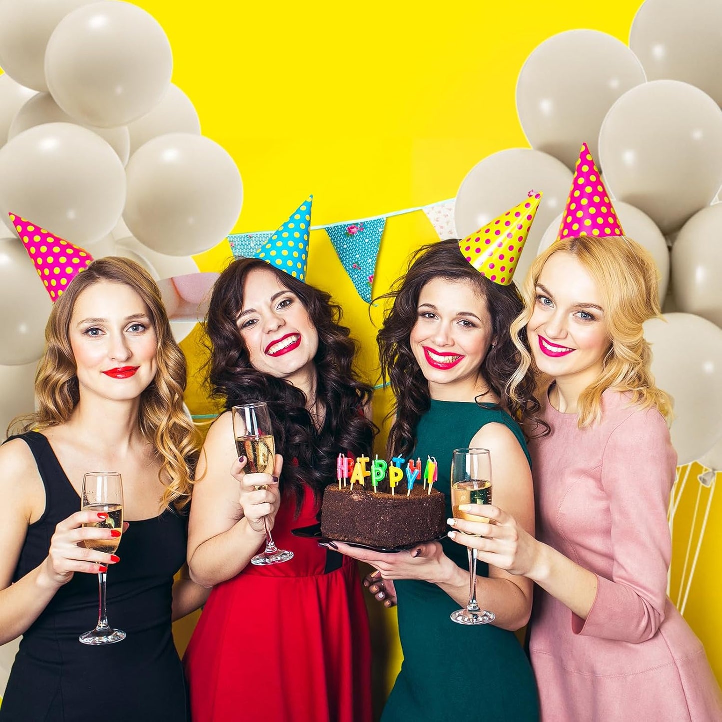 100pcs Sand White Balloons, 12inch Ivory White Party Latex Balloons for BOHO Wedding Birthday Baby Bridal Shower Gender Reveal Party Decoration (with 66ft Ribbon)