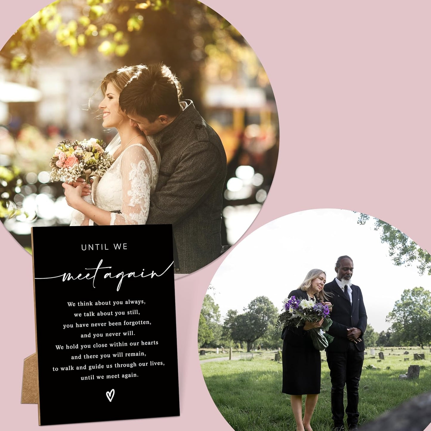 Until We Meet Again, Wedding Memorial Sign, 8x11 Black Minimalist Style Memorial Table Sign