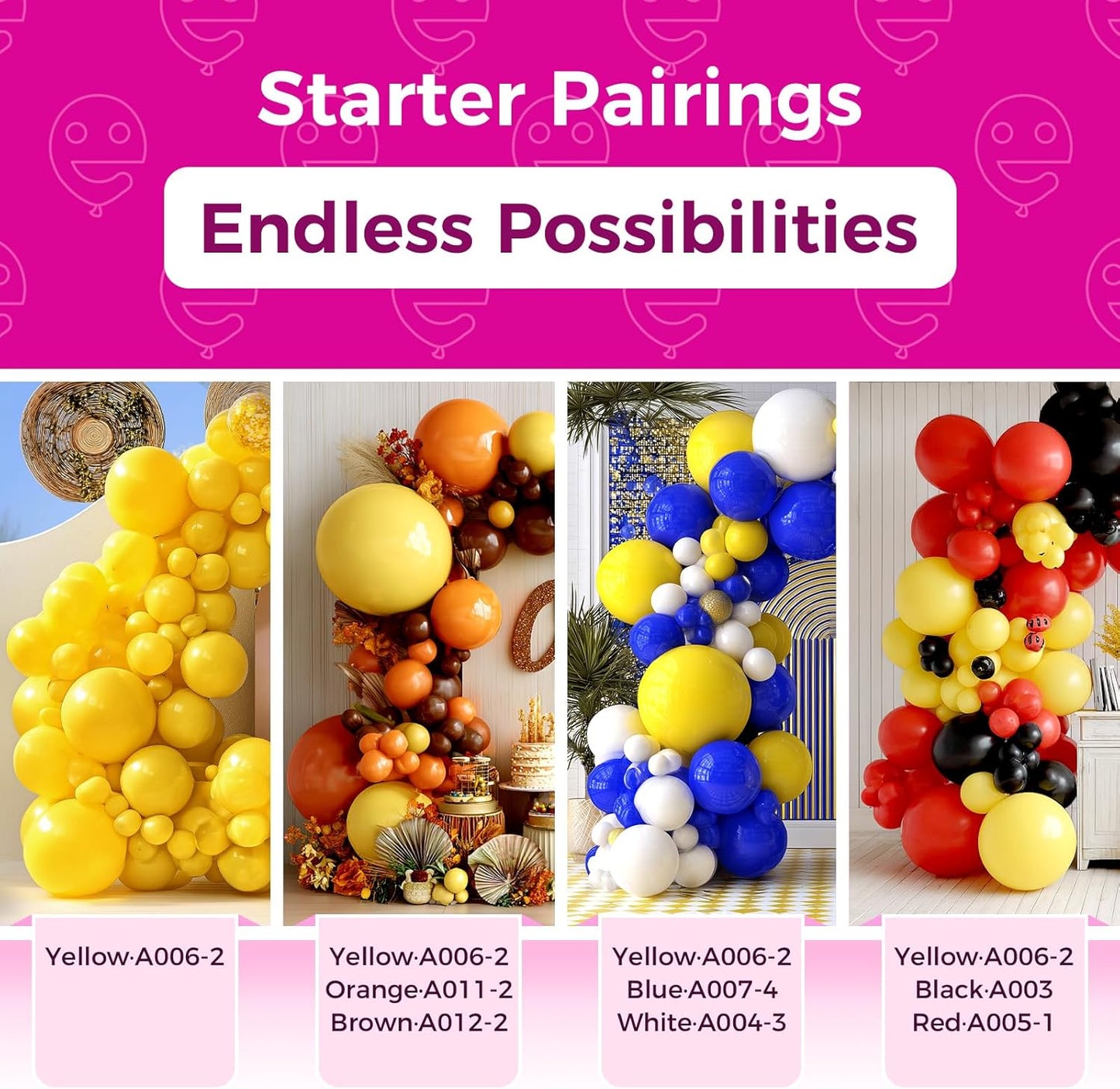 Bezente Yellow Giant Balloons 36 Inch - 8 Pack Jumbo Yellow Balloons Large Round Yellow Latex Balloons for Bridal Shower Birthday Sunflower Theme Party Decorations