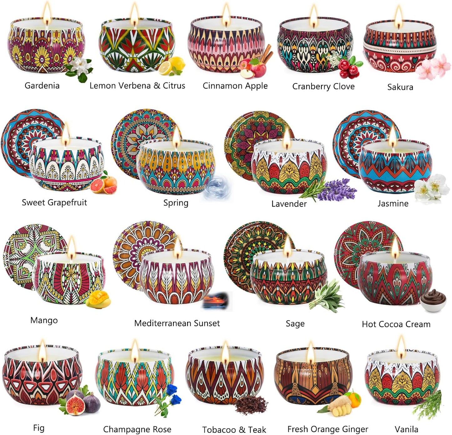 Scented Candles Gift Set, 18 Pack Aromatherapy Candle Gifts for Women, 45oz 450H Long Burning Soy Wax Jar Candles Set for Home Scented, Retro Court Style - Exclusive for Nobles