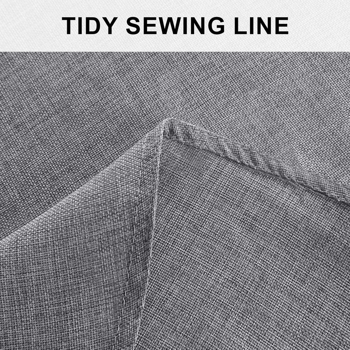 Hiasan Round Linen Tablecloth 108 Inch - Wrinkle and Stain Resistant Washable Polyester Fabric Table Cloth for Dining Room Kitchen Party, Grey