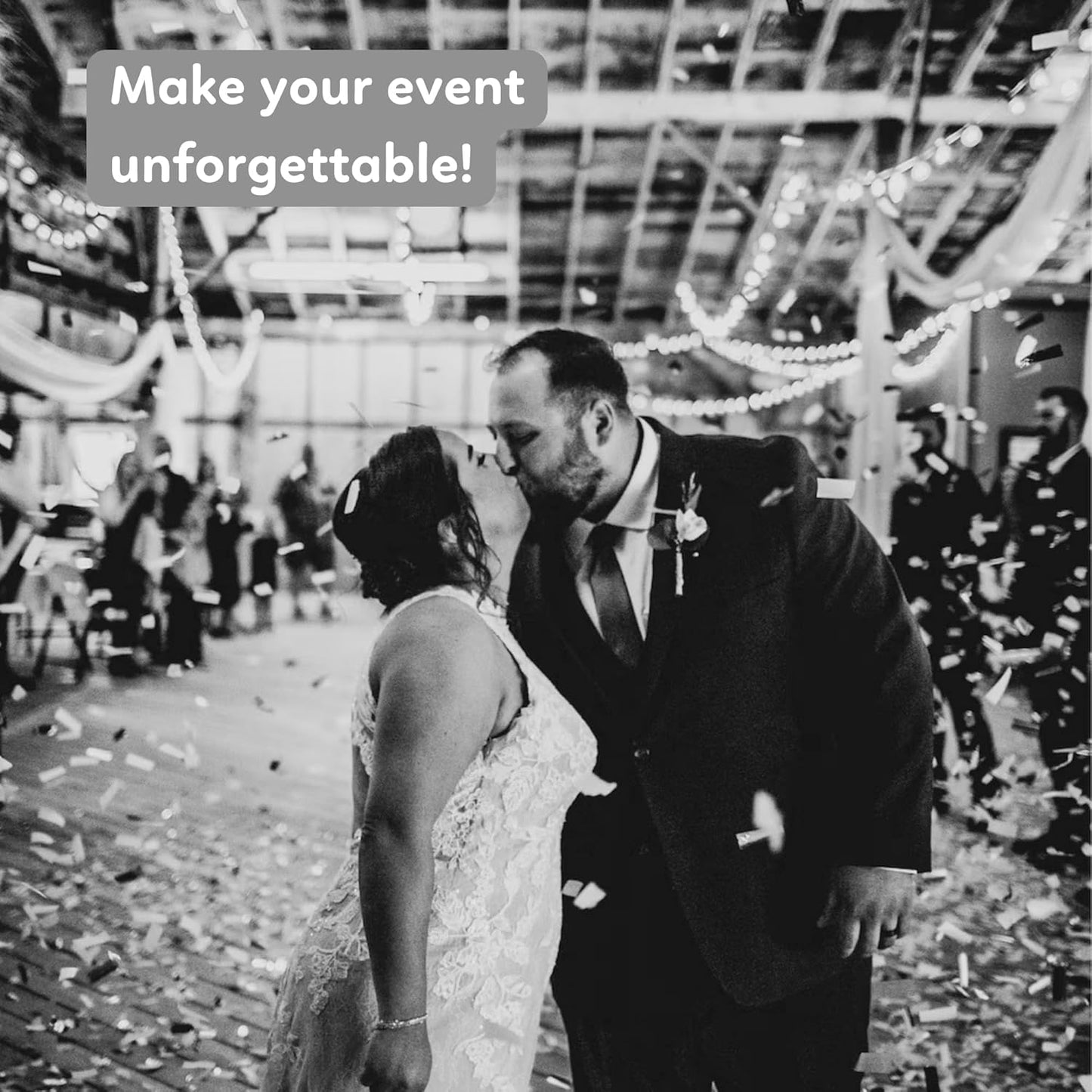 White Biodegradable Confetti Poppers Confetti Cannon | 6 Pack | Party Poppers Decoration for Wedding Exit, Graduation, Birthday | Wedding Party Favors | Launches 25 ft | 12 inch | TUR Party Supplies