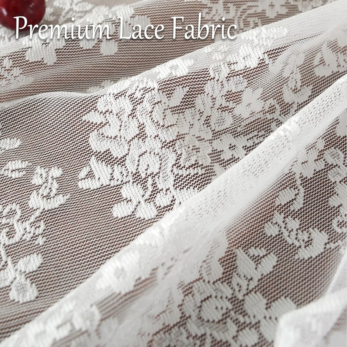 Jeloris Round Lace Tablecloth with Elegant Scalloped Bottom for Any Special Event Such as Wedding, Birthday Party, Baby Shower, Anniversary (70 inch, Style 1)