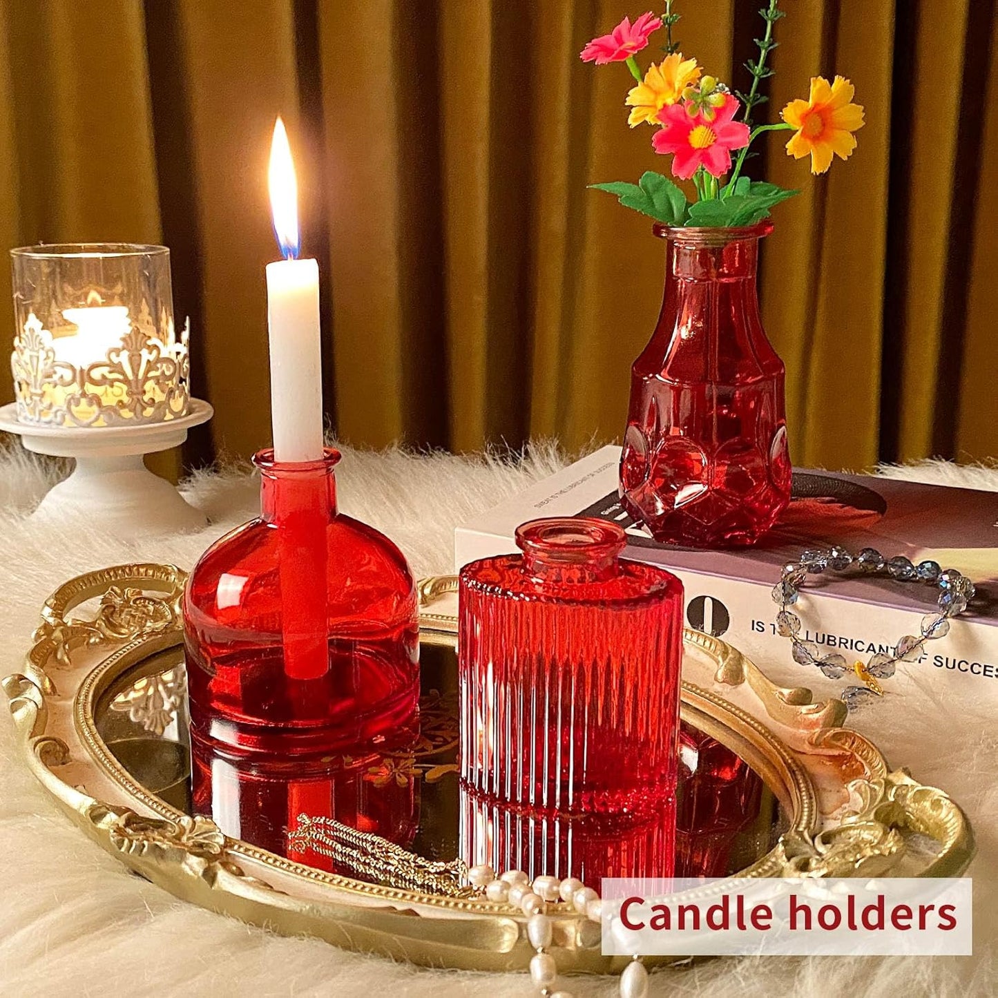 Glass Bud Vases Set of 30 pcs for Wedding,Home Decor,and Events,Mini Vases for Centerpieces and Gifts,Ideals for Candle Holders,Diffuse Bottles,Plant hydroponics Stations(Wine Red)