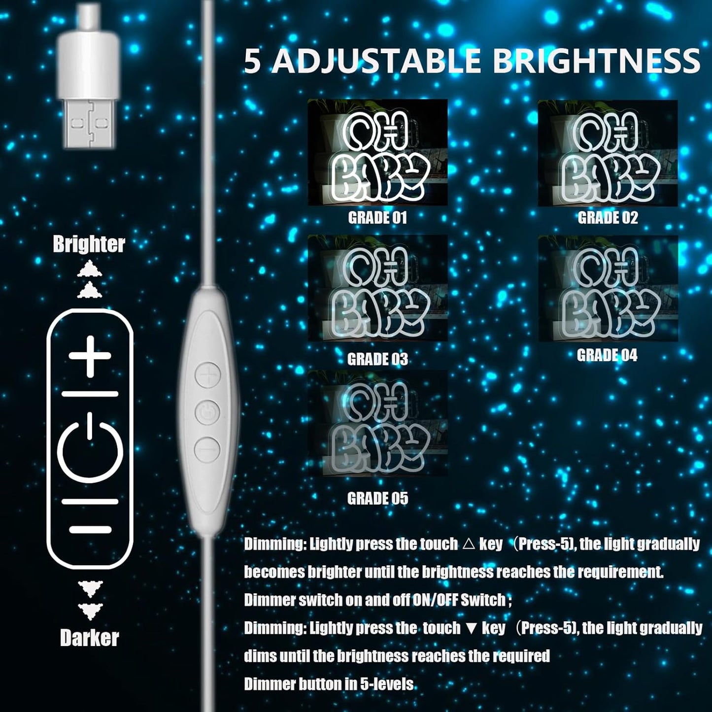 Oh Baby Neon Sign for Backdrop Wall Decor, Cute Decorative Lights, oh baby Neon Lights for Baby Shower Birthday Party Bedroom gender reveal parties Baby's Room Cool White size:12.6 * 11.61In