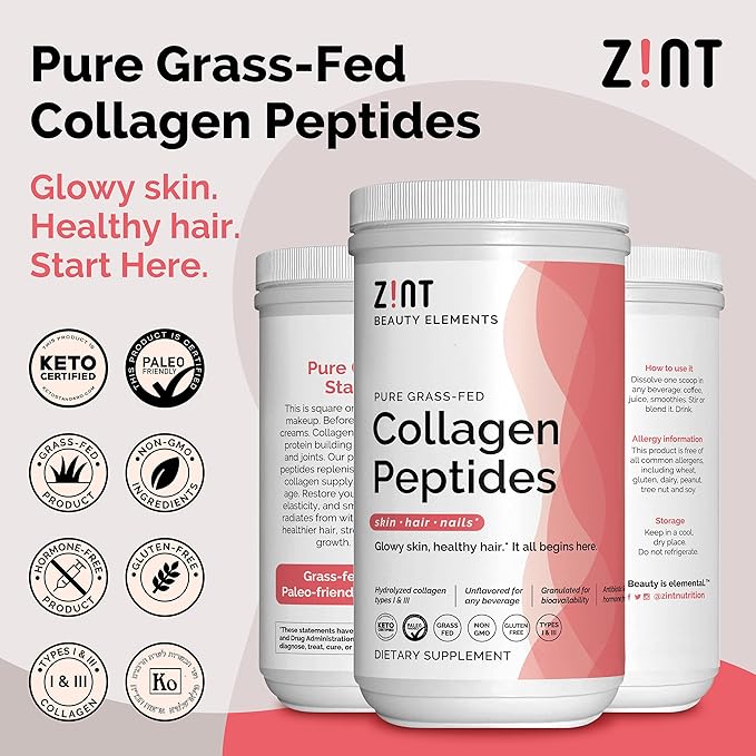 Collagen Peptides Powder XL (32 oz): Paleo & Keto Friendly Grass-Fed Hydrolyzed Collagen Protein Supplement - Unflavored, Non GMO (Packaging May Vary)