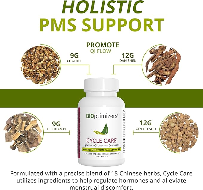 BIOptimizers - Cycle Support - Period Support Supplement for Women - Bloating and Cramping Menstrual Relief - 90 Capsules