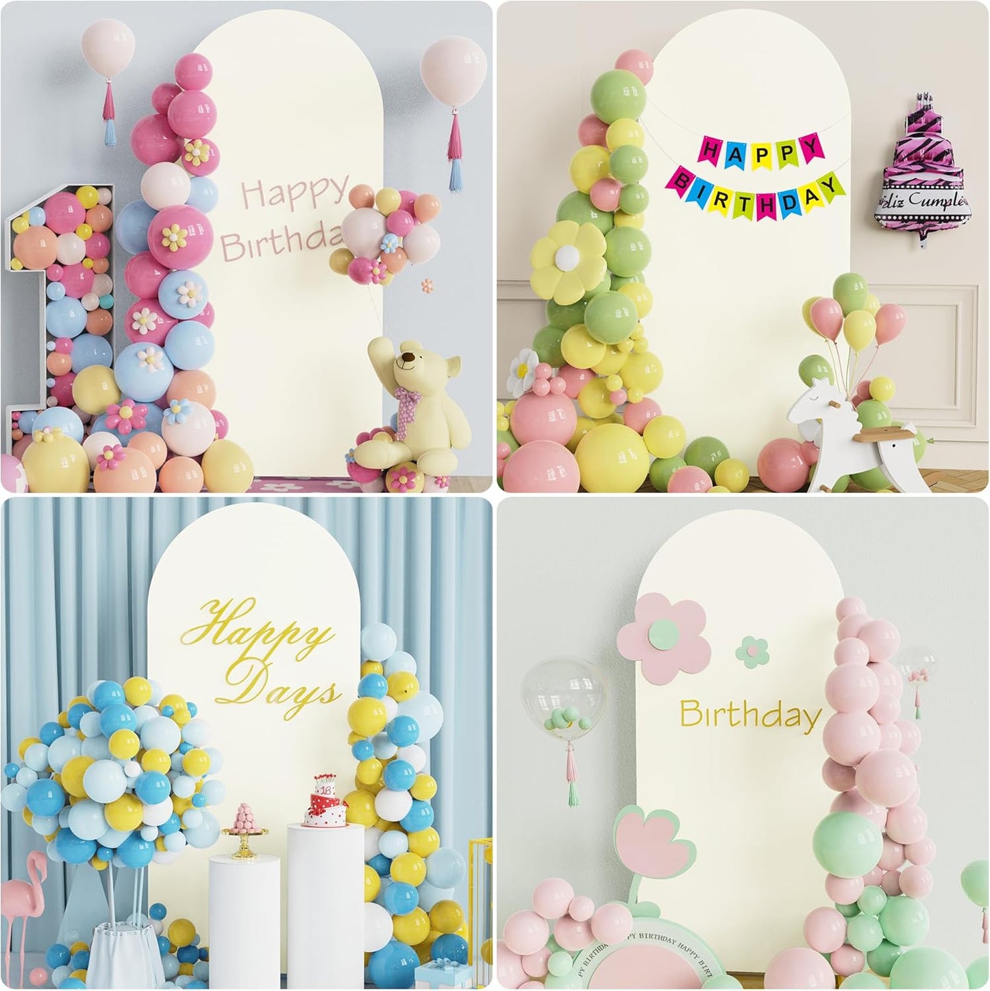 Wokceer 6 FT Wedding Arch Stand and Arch Cover, Metal Arch Backdrop Stand with Arch Stand Cover for Birthday Party Wedding Ceremony Bridal Baby Shower Event Decor, Ivory, DoorCover 0.8M-Ivory-K