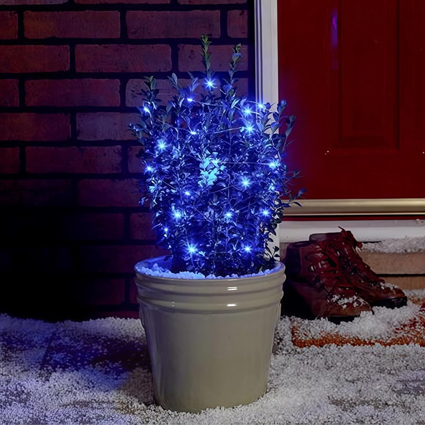 WATERGLIDE 12 Pack Fairy Lights Battery Operated (Included), 7 ft 20 LED Mini String Lights, Waterproof Silver Wire Firefly Starry Light for DIY Wedding Christmas Party Mason Jars Decor, Blue