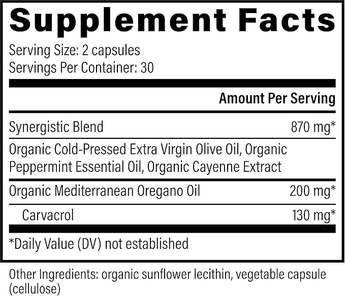 Global Healing Center - Oregano Oil Capsules with Organic Ingredients & Cayenne Pepper Extract, Oregano Capsules for Immune System Support, Respiratory Health, Digestion, Gas & Gut Wellness (60 Count)