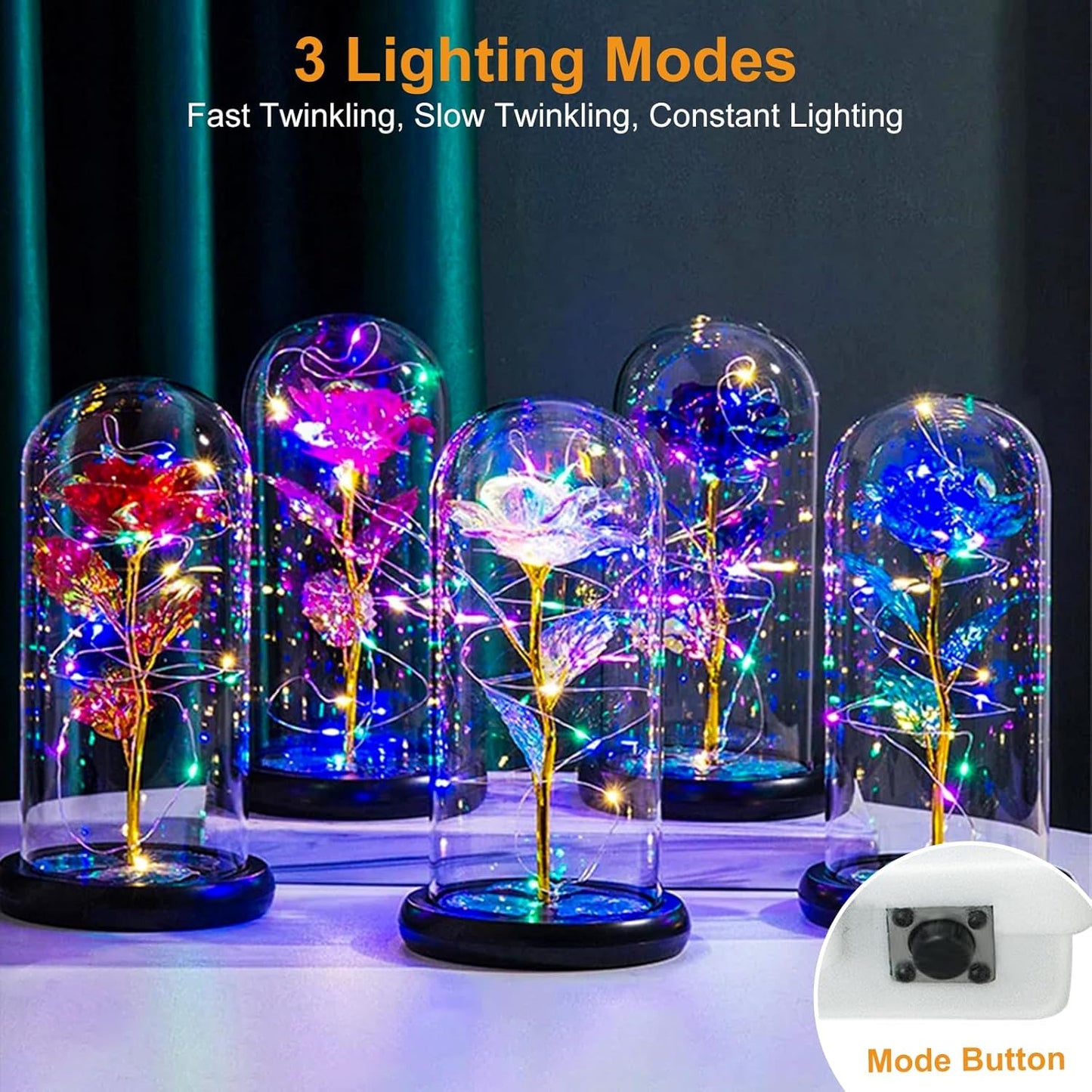 btfarm 12 Pack Fairy Lights Battery Operated [3 Modes], 7ft 20 Led Twinkle Lights String Lights Waterproof Bulk Small Mini Silver Wire for Mason Jars Vases Wedding Table Centerpiece, Colorful