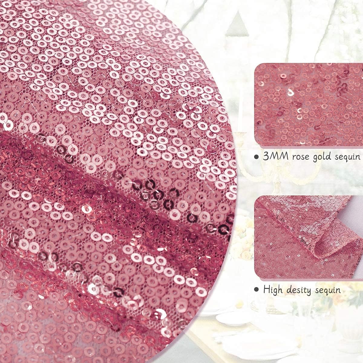 Eternal Beauty Fuchsia Pink Table Runner for Wedding, 5PCS-12x108 Sequin Table Runner Decorations for Birthday Parties, Banquets, Graduations,Christmas