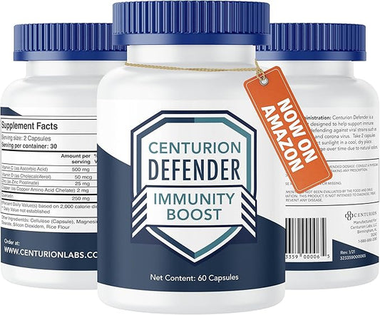 Defender Immunity Boost, 5-in-1 Powerful Blend of Quercetin, Zinc, Vitamin D, Vitamin C, Copper to Help Support Overall Health, 60 Caps