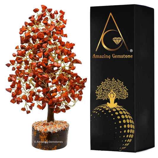 Amazing Gemstone Crystals and Healing Stones Birthday Gifts for Women - Red Jasper Crystal Tree of Life Home Decor Stocking Stuffers, Bookshelf, Room, Meditation Gift for Dad, Unique Birthday Gifts