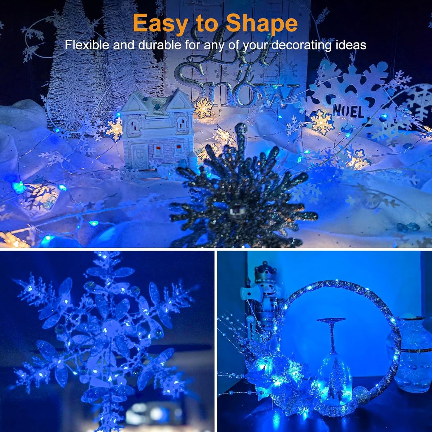 btfarm 18 Pack Fairy Lights Battery Operated [3 Modes], 7ft 20 Led Twinkle Lights String Lights Waterproof Bulk Small Mini Silver Wire for Mason Jars Vases Wedding Table Centerpiece, Blue