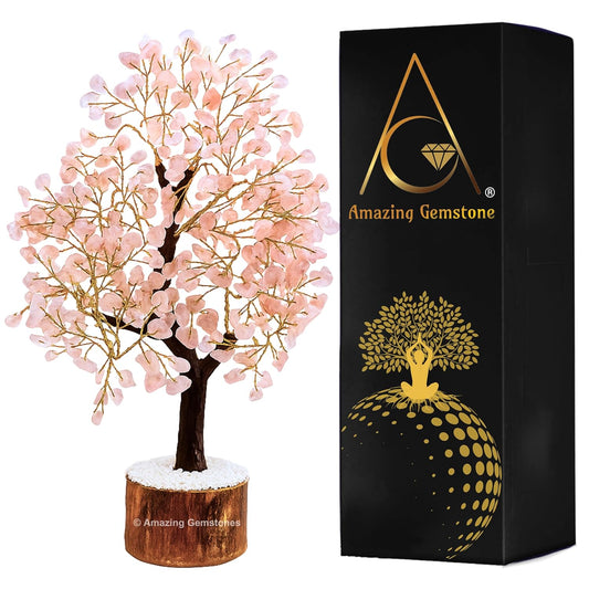 Amazing Gemstone Crystals and Healing Stones Birthday Gifts for Women - Rose Quartz Crystal Tree of Life Home Decor Stocking Stuffers, Bookshelf, Room, Meditation Gift for Dad, Unique Birthday Gifts