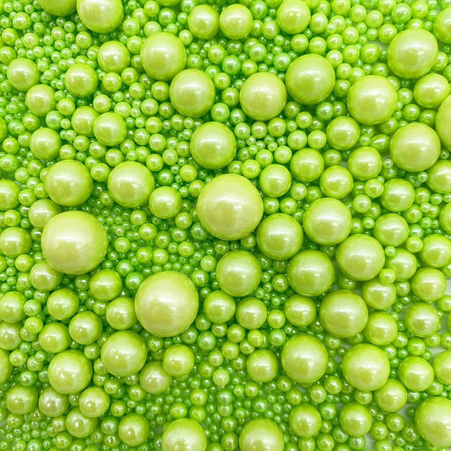 Weraru Edible Green Pearl Sugar Sprinkles Candy Mixing Size Baking Edible Cake Decorations Cupcake Toppers Cookie Decorating Celebrations Wedding Shower Party Chirstmas Supplies 130g/ 4.58oz