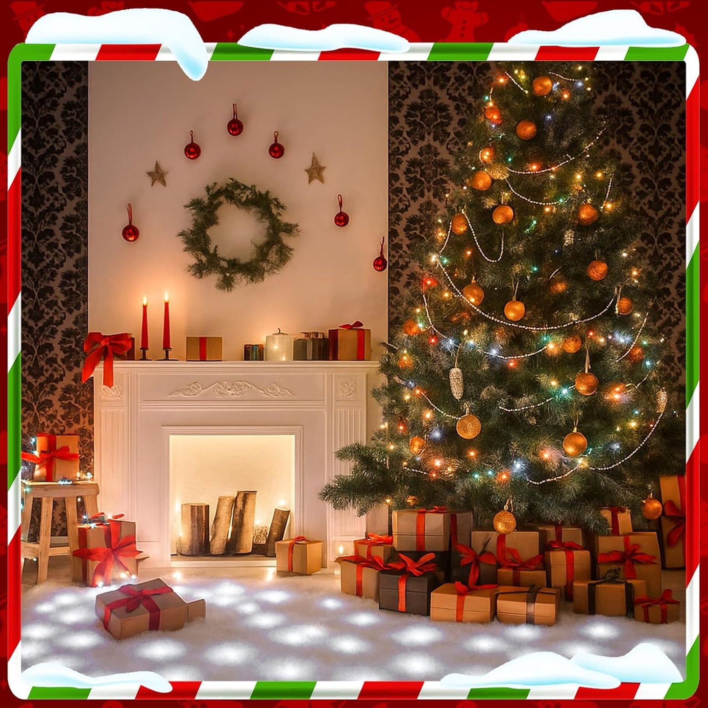 VIHOSE Christmas Snow Blanket with LED Lights String Pre Lit Artificial Fake Snow Blanket Roll Lighted Table Runner for Christmas Tree Village Display Winter Holiday Decor(White Light,59'' X 16'')