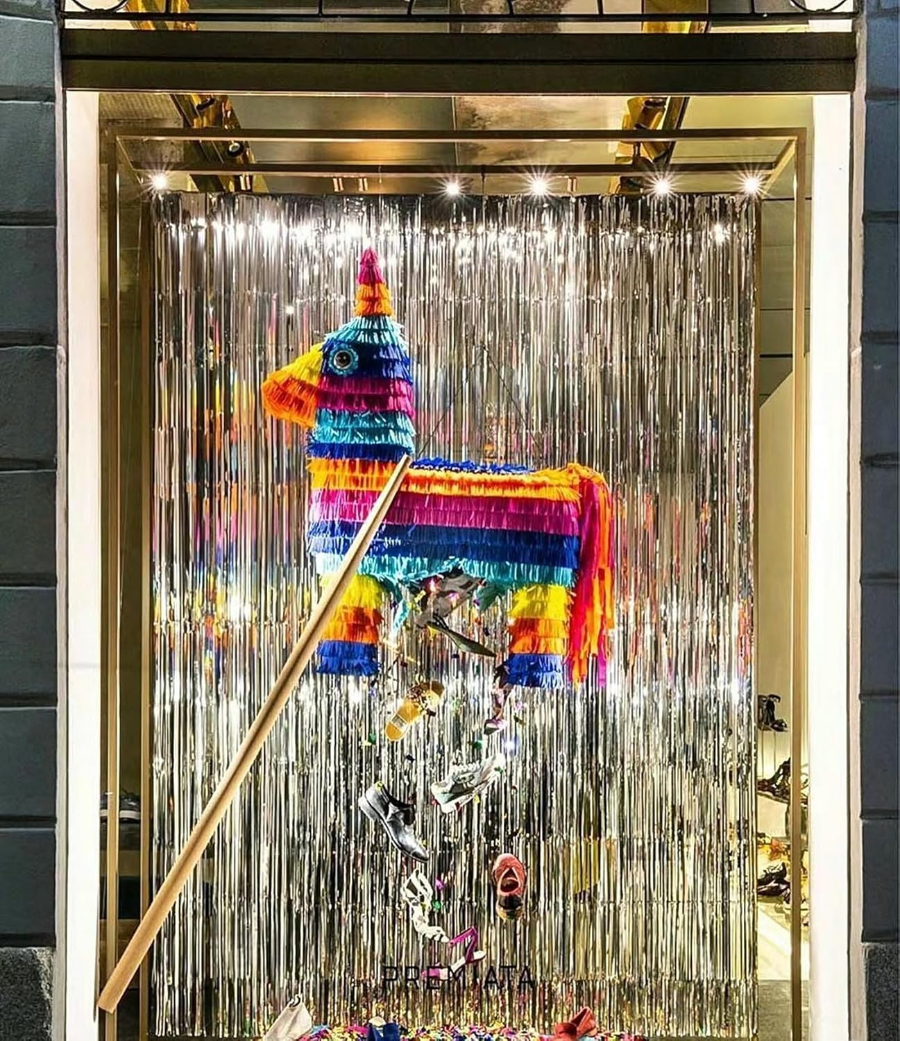 GOER 6.4 ft x 8.2 ft Metallic Tinsel Foil Fringe Curtains,Pack of 2 Party Streamer Backdrop for Birthday,Graduation Decorations and New Year Eve (Silver)