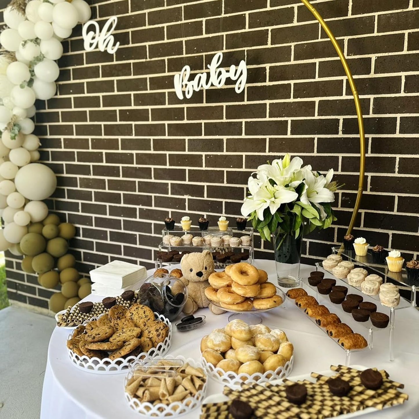 Acrylic 5-Tier Display Stand, Clear Perfume Organizer, Cupcake Stand Holder, Large Shelf Risers for Figures, Party Desserts, Home Decor